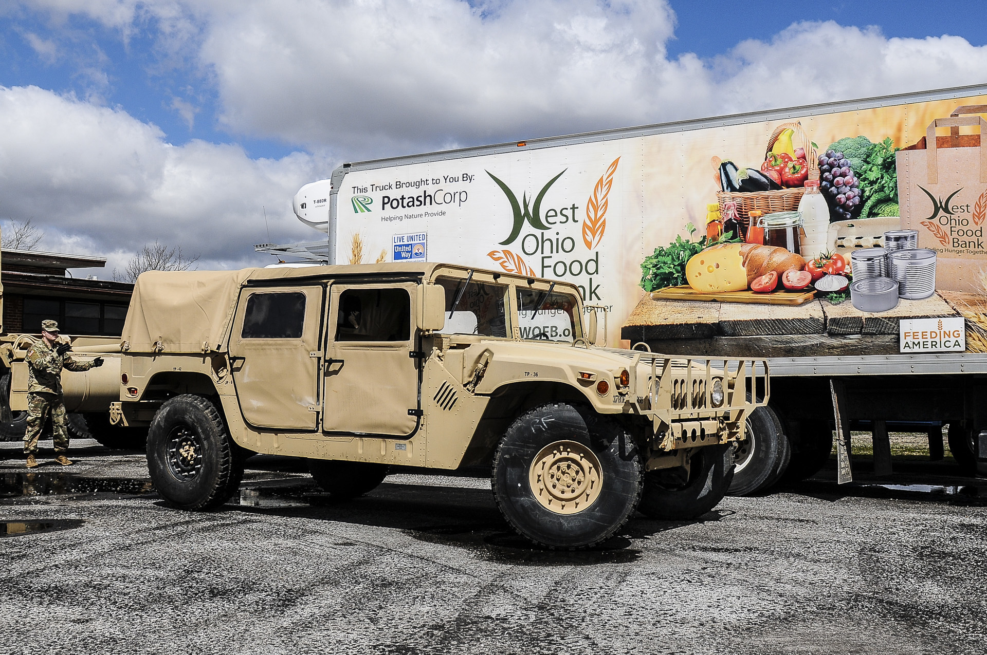 Humvee with food truck.