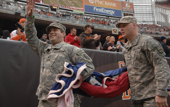 Cleveland Browns Stadium, Nov. 13, 2011, as part of the Browns' military appreciation game festivities during their game with the St. Louis Rams. 