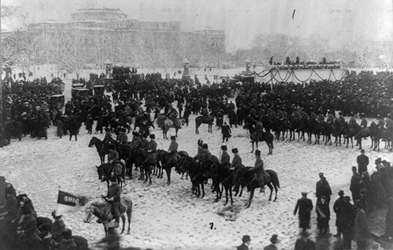 Troop A, Ohio National Guard, also known as the First Cleveland Troop, on the grounds of the U.S. Capitol during President William Howard Taft’s inauguration parade on March 4, 1909. 