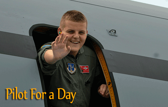 15-year-old Chase Fulmer waves from aircraft.
