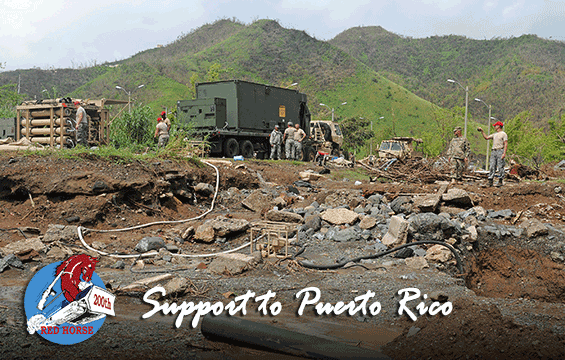 Members of the Ohio Air National Guard’s 200th RED HORSE Squadron workto provide potable water for residents of Comerío, Puerto Rico. 