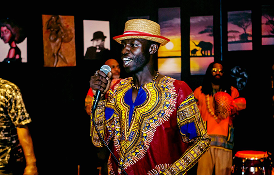 Spc. Griffin Nyachae hosts event in traditional African attire.