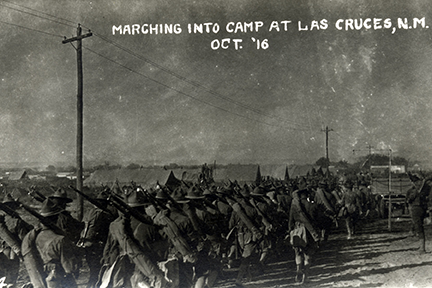 Marching into camp at Las Cruces, N.M. October 1916