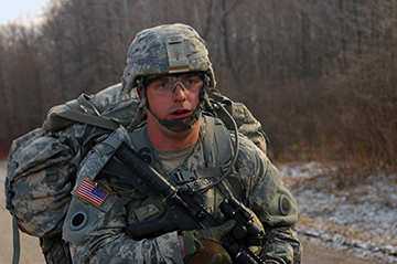 Sgt. Benjamin F. Smith, a Bellbrook rucks the 5.2-mile course.