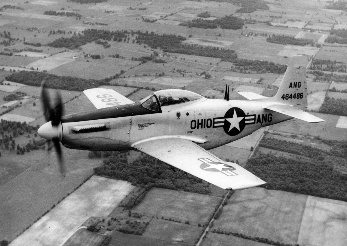 Black and white photo pf Ohio ANG aircraft