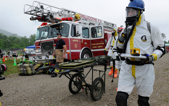 Members of the Ohio National Guard Chemical, Biological, Radiological, Nuclear (CBRN), Enhanced Response Force Package (CERFP)