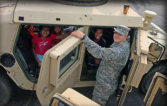 The 323rd Military Police Company, located in Toledo, Ohio, participated in a career exploring event 