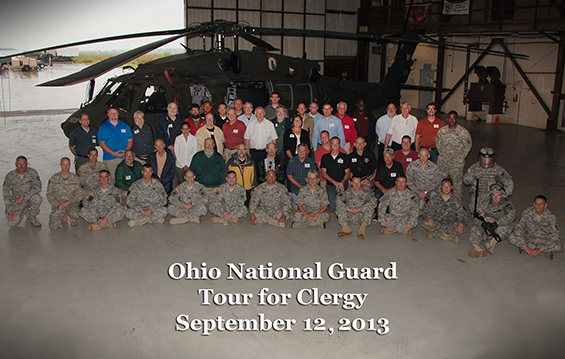 Nearly 40 clergy members from throughout the state attended the Ohio National Guard's Clergy Familiarization Tour on Sept. 12, 2013, at Rickenbacker Air National Guard Base in Columbus, Ohio.