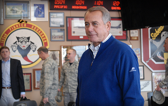 Speaker of the U.S. House of Representatives John Boehner visits Springfield Air National Guard Base.