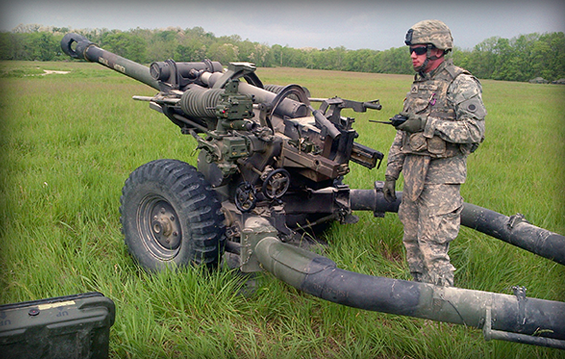 The 1st Battalion, 134th Field Artillery Regiment conducts its first "spring shoot." 