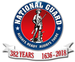 National Guard logo with birthday banner - 382 Years, 1636-2018