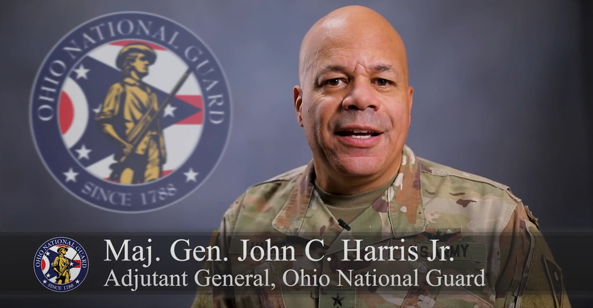 Major General John C. Harris Jr on camera