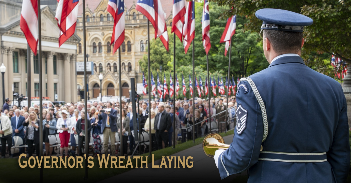 Honor Guard Airman looking at crowd