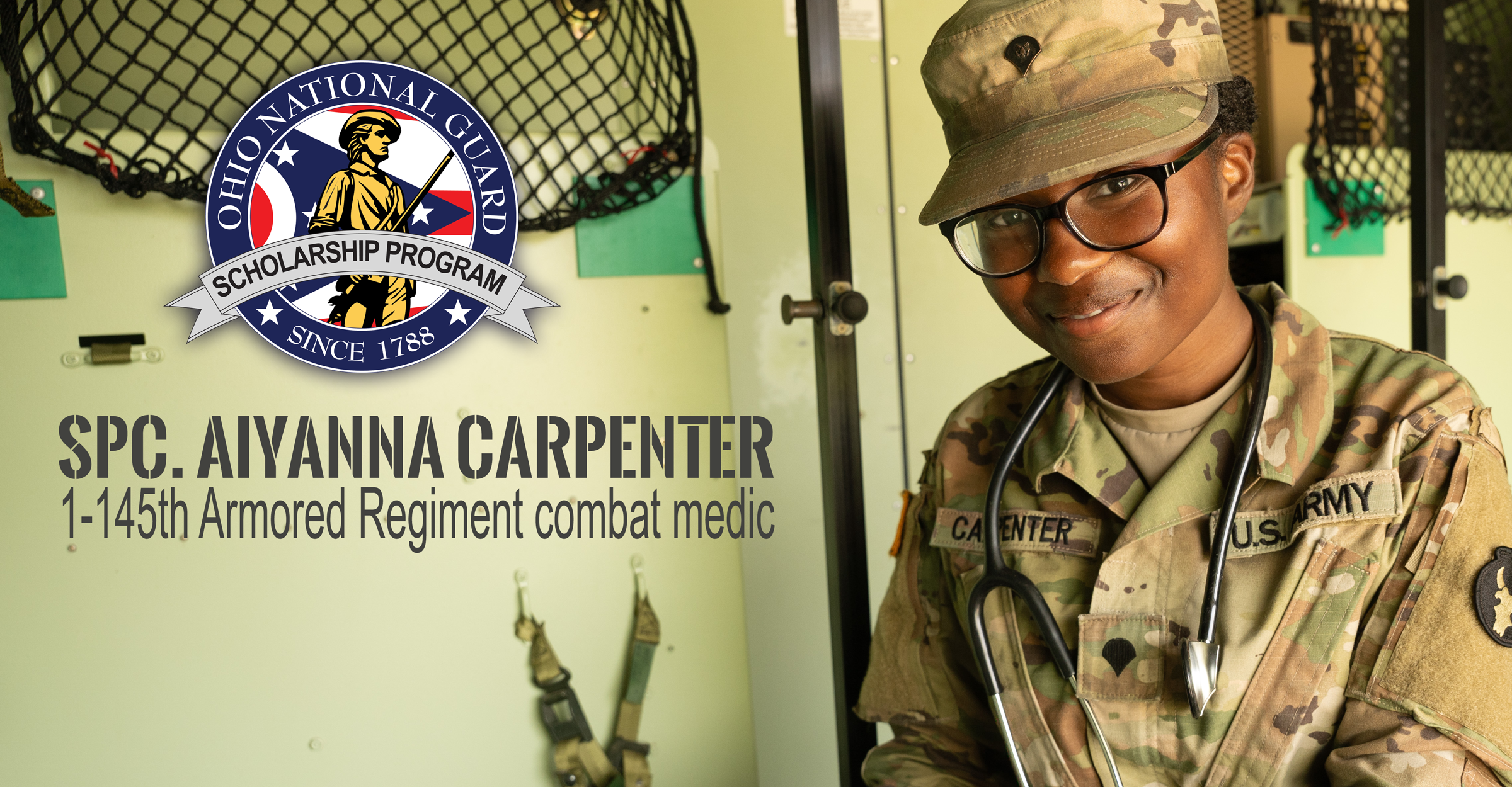 Photo of Spc. Aiyanna Carpenter smiling