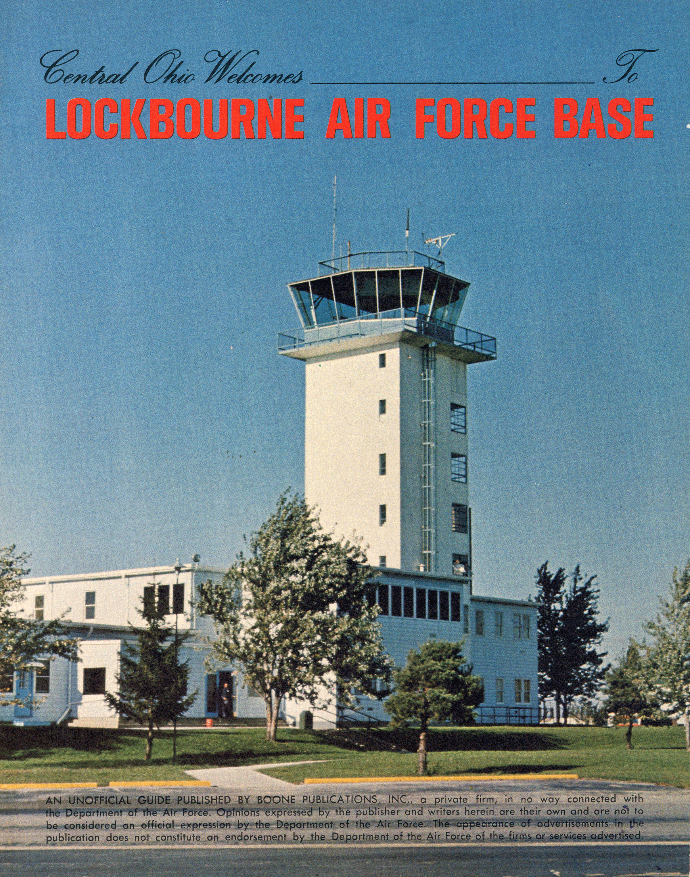 The cover of a magazine welcoming Air Force personnel to Lockbourne Air Force Base in the 1970s.