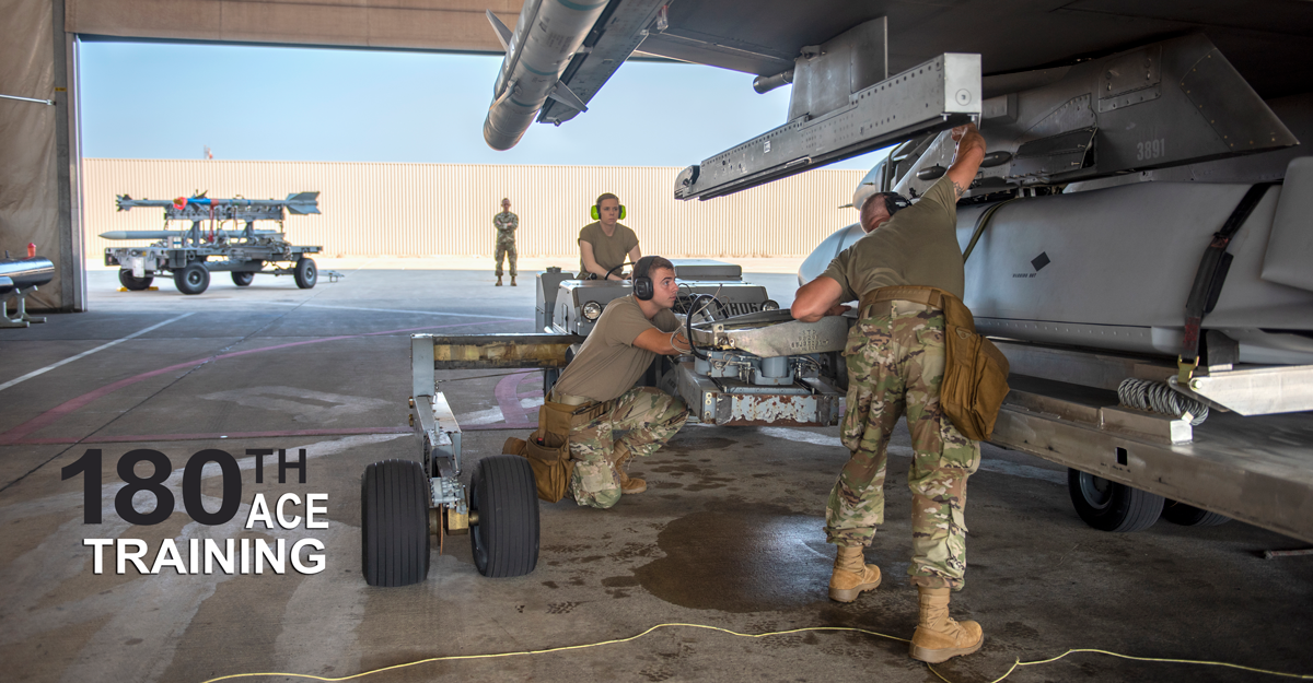 Airman load a JASSM AGM-158 on to a F-16 Fighting Falcon