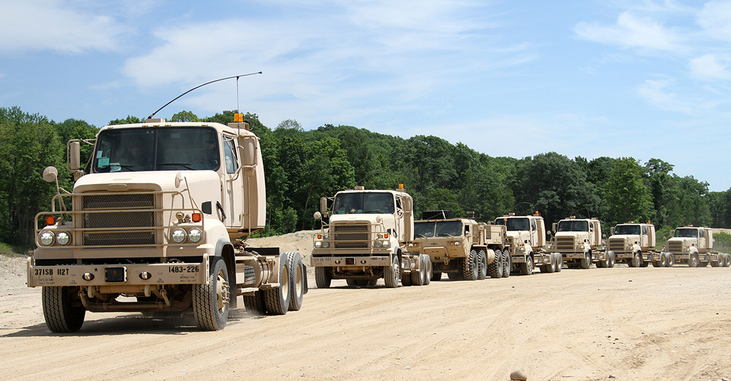 1483RD TRANSPORTATION COMPANY:
				Soldiers head out on their tactical convoy operations training lane. Motor transport operators supervise and operate wheeled vehicles over all types of terrain to safely transport cargo, troops and provide advanced mobility on all missions.