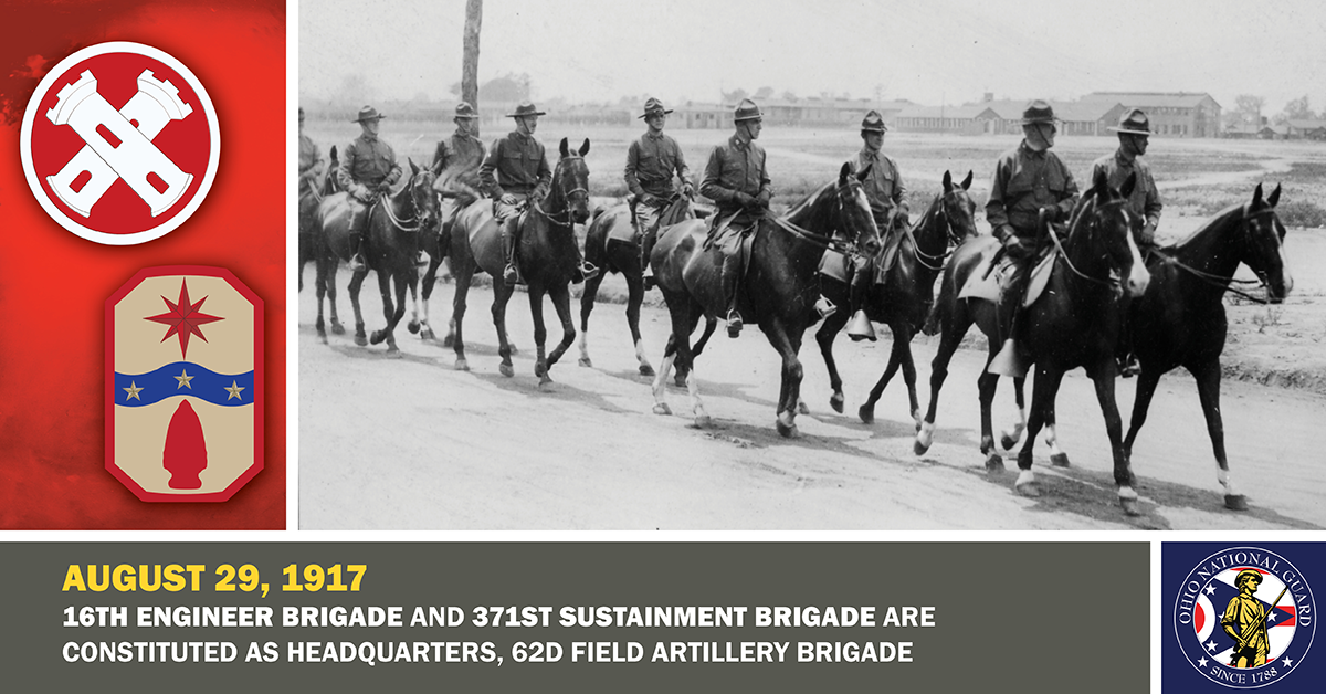 Brig. Gen. William Smith mounted on the first horse at left ride with his staff.