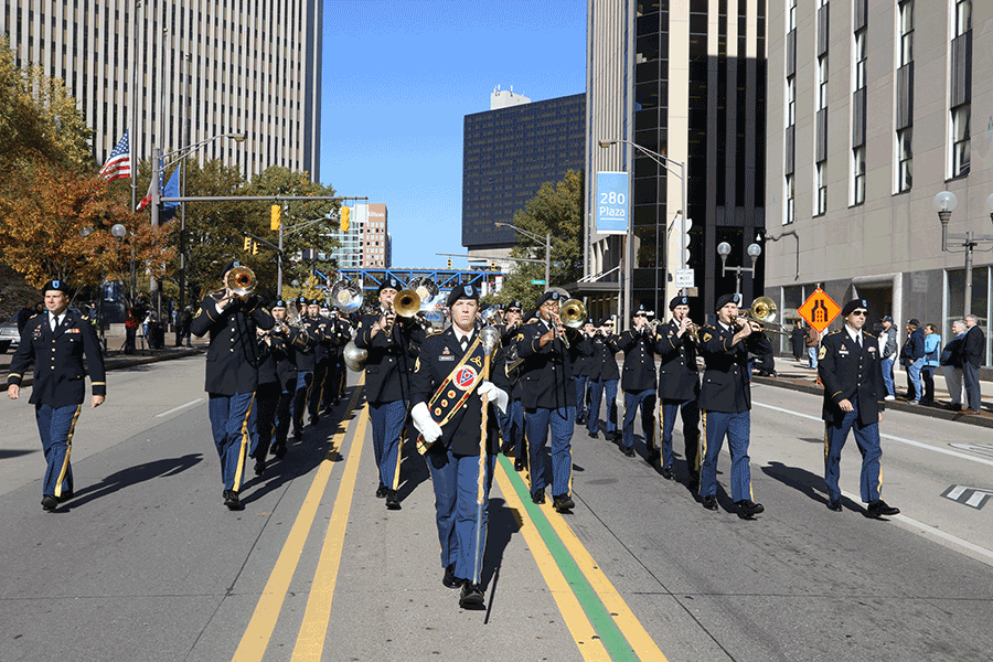 155 Marching band in parade