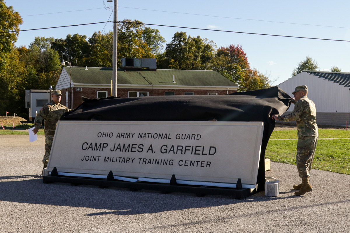  Unveiling of Camp James A Garfield Sign