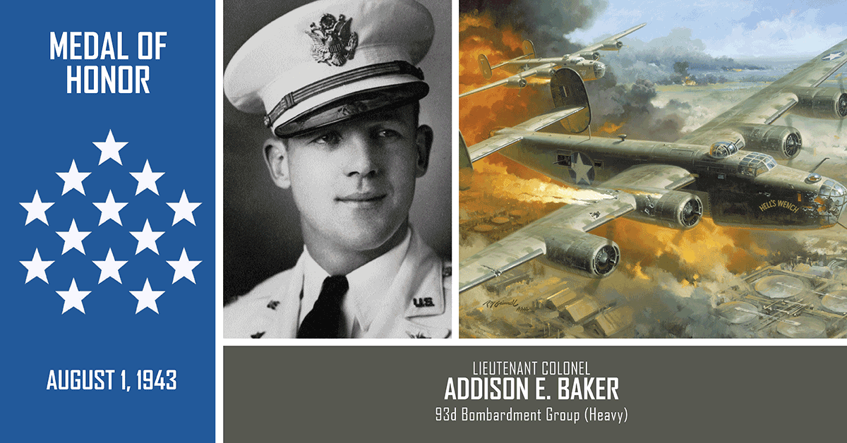 Collage of Baker portrait and Aircraft