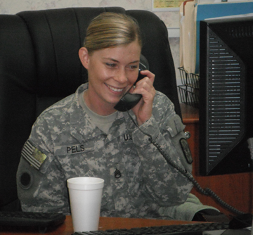 Ohio Army National Guard Soldier Staff Sgt. Kelly Ann Pels of Cincinnati, Ohio