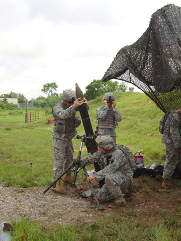 Ohio National Guard mortar Soldiers maintain proficiency during live fire