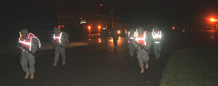 National Guard warrant officer candidates begin a road march