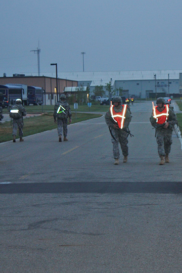 National Guard warrant officer candidates begin a road march