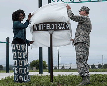 Airmen unveil Whitfield track sign