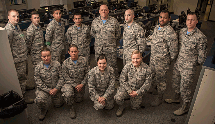 Group photo of The 179th Airlift Wing Communications Flight.
