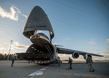 Open end of a C-5 Galaxy cargo plane.