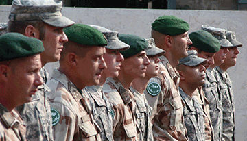 Soldiers in row.
