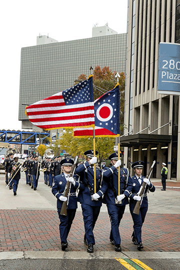 Members of the 121st Air Refueling Wing color guard.