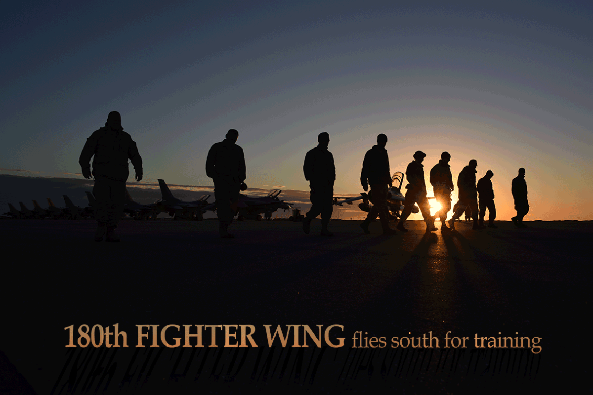 Silhouette of pilots walking on tarmac at sunset.
