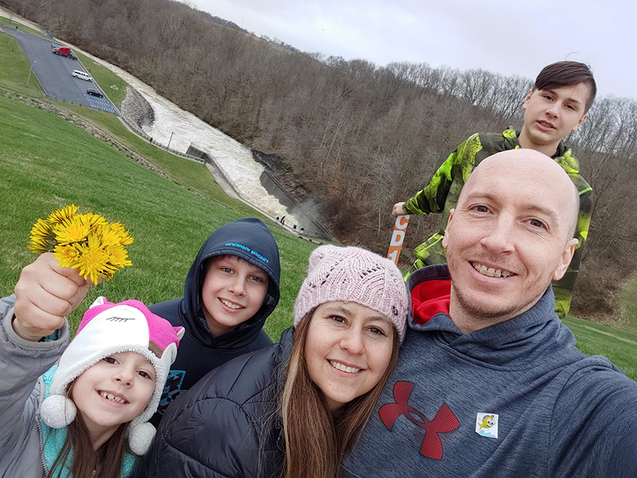 Family selfie at state park.