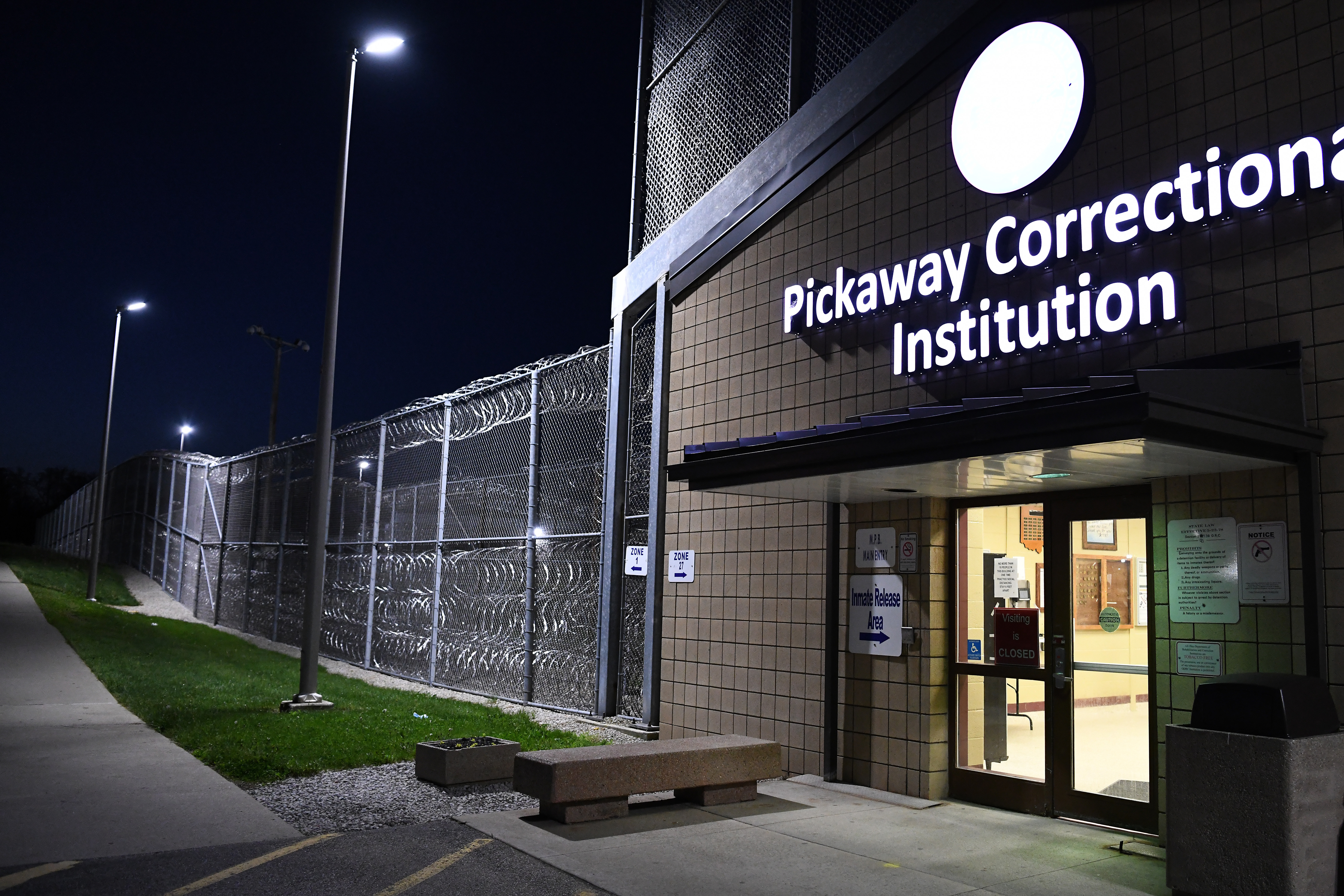 Pickaway Correctional Institution is pictured in the early hours of May 4, 2020, in Orient, Ohio. Joint Task Force Red Med, a team of nearly 30 Ohio National Guard Soldiers and Airmen, has been on duty since April 13 at PCI, supporting the onsite medical staff during the COVID-19 pandemic.